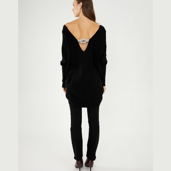 Frank Lyman V-neck Thigh-length Pullover Sweater - Picture 2 of 13